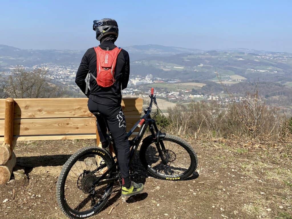 mountain biker looking into the distance