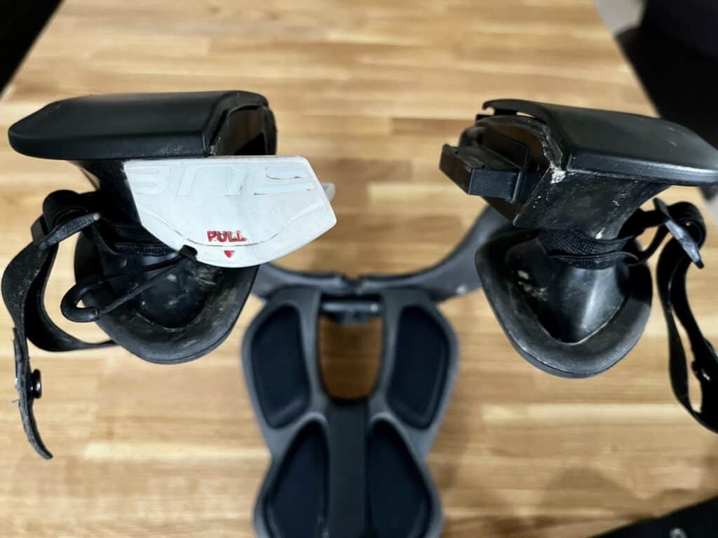 quick release on a Alpinestars BNS opened