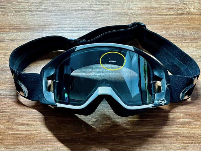 goggle scratch marks from helmet camera