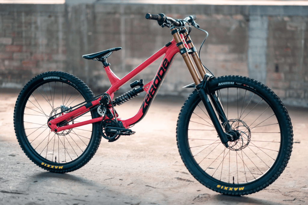 Unique Zerode G3 downhill bike with a gearbox